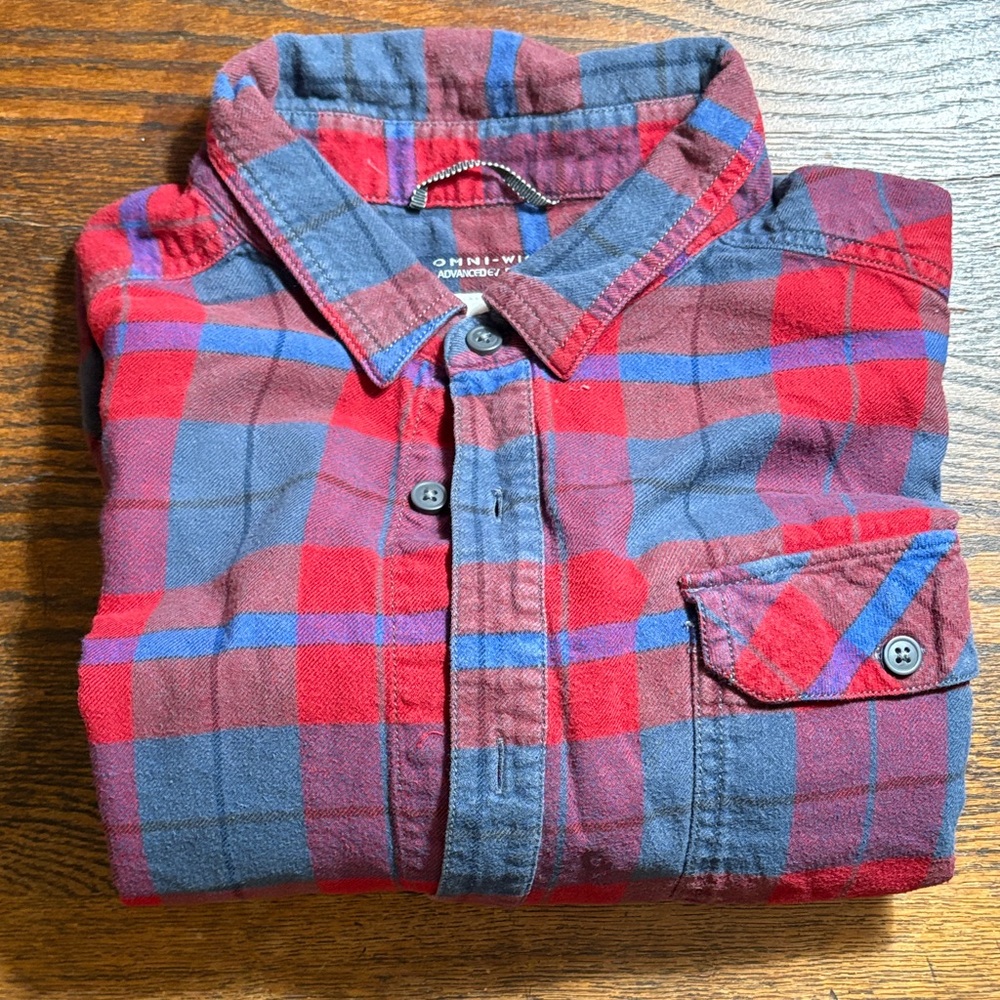 Columbia Red and Blue Plaid Casual Shirt
